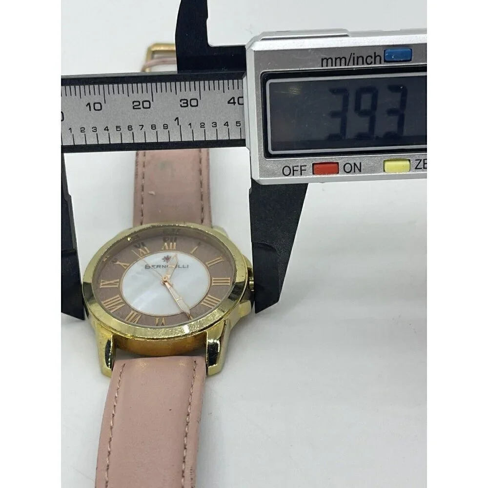 Bernoulli 9843 Faun Women's Fashion Pink Leather Band Gold Tone Watch Japan Movt